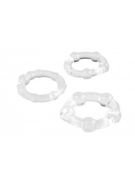 Набор из 3 прозрачных эрекционных колец с разным рельефом - A-toys - в Мытищах купить с доставкой