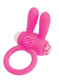 Розовое эрекционное виброкольцо A-toys с ушками - A-toys - в Мытищах купить с доставкой