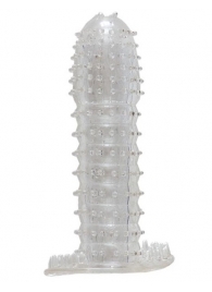 Гелевая прозрачная насадка c шипами - 12 см. - Toyfa Basic - в Мытищах купить с доставкой