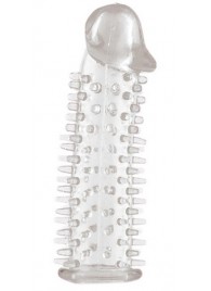 Прозрачная насадка на половой член с закрытой головкой и шипами - 12,5 см. - Toyfa Basic - в Мытищах купить с доставкой