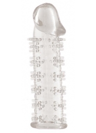 Гелевая прозрачная насадка с шипами - 12 см. - Toyfa Basic - в Мытищах купить с доставкой