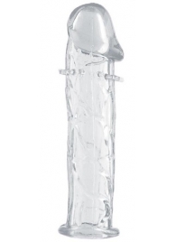 Гладкая прозрачная насадка с усиками под головкой - 12,5 см. - Toyfa Basic - в Мытищах купить с доставкой