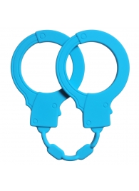 Голубые силиконовые наручники Stretchy Cuffs Turquoise - Lola Games - купить с доставкой в Мытищах