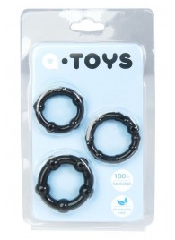 Набор из 3 чёрных эрекционных колец A-toys - A-toys - в Мытищах купить с доставкой