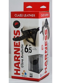 Насадка-фаллоимитатор на кожаных трусиках Harness Ultra Realistic 6,5  - 18,5 см. - LOVETOY (А-Полимер) - купить с доставкой в Мытищах