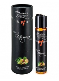 Массажное масло с ароматом экзотических фруктов Huile de Massage Gourmande Fruits Exotiques - 59 мл. - Plaisir Secret - купить с доставкой в Мытищах
