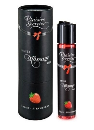 Массажное масло с ароматом клубники Huile de Massage Gourmande Fraise des Bois - 59 мл. - Plaisir Secret - купить с доставкой в Мытищах