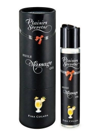 Массажное масло с ароматом пина колады Huile de Massage Gourmande Pina Colada - 59 мл. - Plaisir Secret - купить с доставкой в Мытищах
