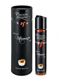 Массажное масло с ароматом крем брюле Huile de Massage Gourmande Creme Brulée - 59 мл. - Plaisir Secret - купить с доставкой в Мытищах