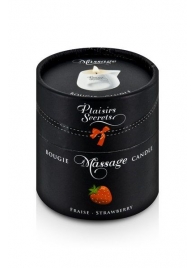 Массажная свеча с ароматом клубники Bougie de Massage Gourmande Fraise - 80 мл. - Plaisir Secret - купить с доставкой в Мытищах