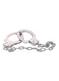 Наручники из металла с длинной цепочкой CHROME HANDCUFFS METAL HANDCUFFS W. KEY - NMC - купить с доставкой в Мытищах