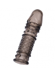 Дымчатая закрытая насадка ToyFa XLover с чешуйками и пупырышками - 13,5 см. - ToyFa - в Мытищах купить с доставкой