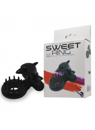 Чёрное эрекционное виброкольцо Sweet Ring с дельфинчиком - Baile - в Мытищах купить с доставкой
