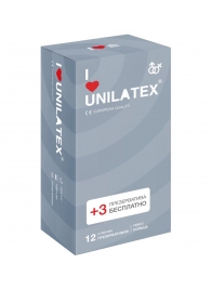 Презервативы с рёбрами Unilatex Ribbed - 12 шт. + 3 шт. в подарок - Unilatex - купить с доставкой в Мытищах
