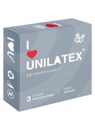 Презервативы с рёбрами Unilatex Ribbed - 3 шт. - Unilatex - купить с доставкой в Мытищах