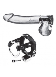 Утяжка на пенис на замочке Duo Cock And Ball Lock - BlueLine - купить с доставкой в Мытищах