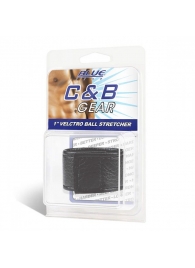 Чёрная утяжка на мошонку 1  Velcro Ball Stretcher - BlueLine - купить с доставкой в Мытищах