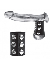 Утяжка на пенис на кнопочках 100% PVC STRAP WITH METAL SNAP - BlueLine - купить с доставкой в Мытищах