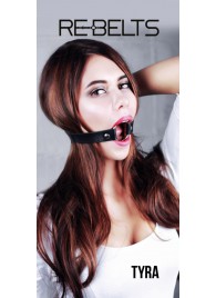 Чёрный кожаный чокер-кляп Tyra Black - Rebelts - купить с доставкой в Мытищах