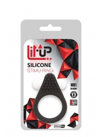 Чёрное эрекционное кольцо LIT-UP SILICONE STIMU RING 1 BLACK - Dream Toys - в Мытищах купить с доставкой