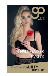 Пластиковая метелочка с красными пёрышками Small Feather Tickler - 32 см. - Blush Novelties - купить с доставкой в Мытищах