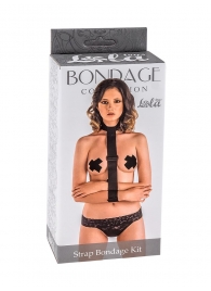 Ошейник с длинной лентой и наручниками Strap Bondage Kit Plus Size - Lola Games - купить с доставкой в Мытищах