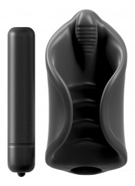 Чёрный мастурбатор Vibrating Silicone Stimulator с вибрацией - Pipedream - в Мытищах купить с доставкой