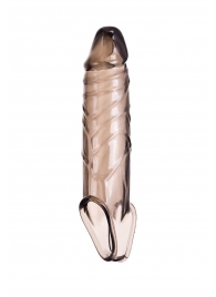 Дымчатая фаллическая насадка с подхватом и закрытой головкой - 16,2 см. - ToyFa - в Мытищах купить с доставкой