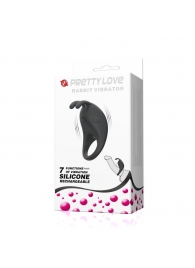Чёрное эрекционное кольцо с вибрацией Rabbit Vibrator - Baile - в Мытищах купить с доставкой