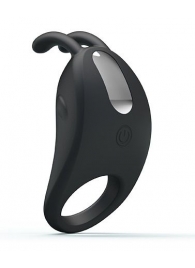 Чёрное эрекционное кольцо с вибрацией Rabbit Vibrator - Baile - в Мытищах купить с доставкой