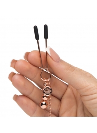 Золотистые зажимы для сосков и клитора All Sensation Nipple and Clitoral Chain - Fifty Shades of Grey - купить с доставкой в Мытищах