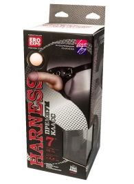 Кожаный пояс харнесс WOMAN LONG премиум класса с 3 насадками - LOVETOY (А-Полимер) - купить с доставкой в Мытищах