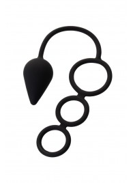 Тройное эрекционное кольцо с анальным хвостом Drop M-size - Erotist Adult Toys - в Мытищах купить с доставкой