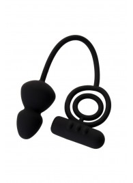 Чёрное эрекционное кольцо с вибростимулятором и анальным хвостом - Erotist Adult Toys - в Мытищах купить с доставкой