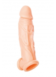 Телесная насадка на пенис с фиксацией мошонки - 18,5 см. - ToyFa - в Мытищах купить с доставкой