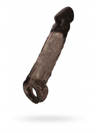 Чёрная насадка на пенис Tс подхватом - 19,5 см. - ToyFa - в Мытищах купить с доставкой