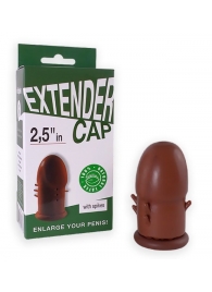 Коричневый латексный удлинитель пениса 2.5 in с шипиками - Sitabella - в Мытищах купить с доставкой