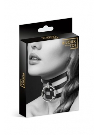 Чёрный тройной чокер с большим кольцом - Bijoux Pour Toi - купить с доставкой в Мытищах