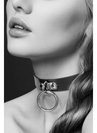 Узенький ошейник из полиуретана с кольцом - Bijoux Pour Toi - купить с доставкой в Мытищах
