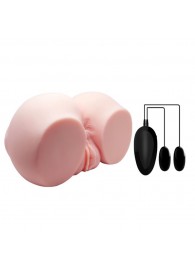 Телесный мастурбатор с двумя любовными тоннелями и вибрацией - Baile - в Мытищах купить с доставкой