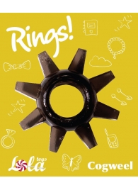Чёрное эрекционное кольцо Rings Cogweel - Lola Games - в Мытищах купить с доставкой