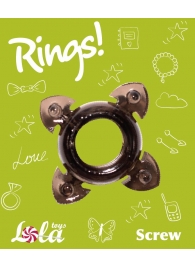 Чёрное эрекционное кольцо Rings Screw - Lola Games - в Мытищах купить с доставкой