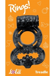 Чёрное эрекционное кольцо Rings Treadle с подхватом - Lola Games - в Мытищах купить с доставкой