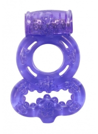 Фиолетовое эрекционное кольцо Rings Treadle с подхватом - Lola Games - в Мытищах купить с доставкой
