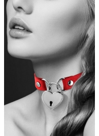 Красный чокер с замком в форме сердца - Bijoux Pour Toi - купить с доставкой в Мытищах