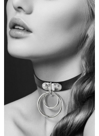 Черный чокер с двумя кольцами - Bijoux Pour Toi - купить с доставкой в Мытищах