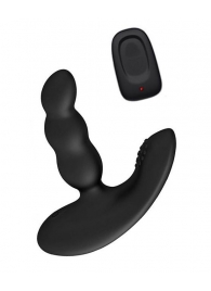 Черный силиконовый стимулятор простаты Levett Nitoc с пультом ДУ - Levett - в Мытищах купить с доставкой