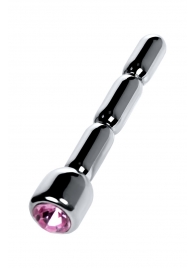 Серебристый уретральный плаг со стразом - 7 см. - ToyFa - купить с доставкой в Мытищах