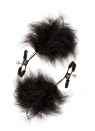 Зажимы для сосков с пухом FEATHERED NIPPLE CLAMPS - Blush Novelties - купить с доставкой в Мытищах