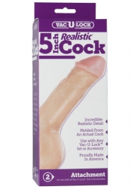 Насадка-реалистик для трусиков Vac-U-Lock 5  Realistic - 12,7 см. - Doc Johnson - купить с доставкой в Мытищах